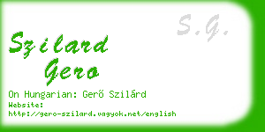 szilard gero business card